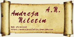 Andreja Miletin vizit kartica